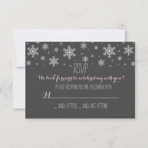 Baby its Cold Outside Pink RSVP Invitation