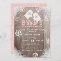 Baby Its Cold Outside Pink Shower Invitation
