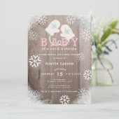 Baby Its Cold Outside Pink Shower Invitation (Standing Front)