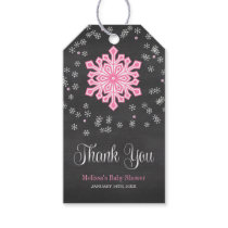 Baby It's Cold Outside Pink Snowflakes Baby Shower Gift Tags