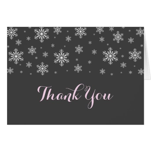 Baby it's Cold Outside Pink Thank You Card | Zazzle