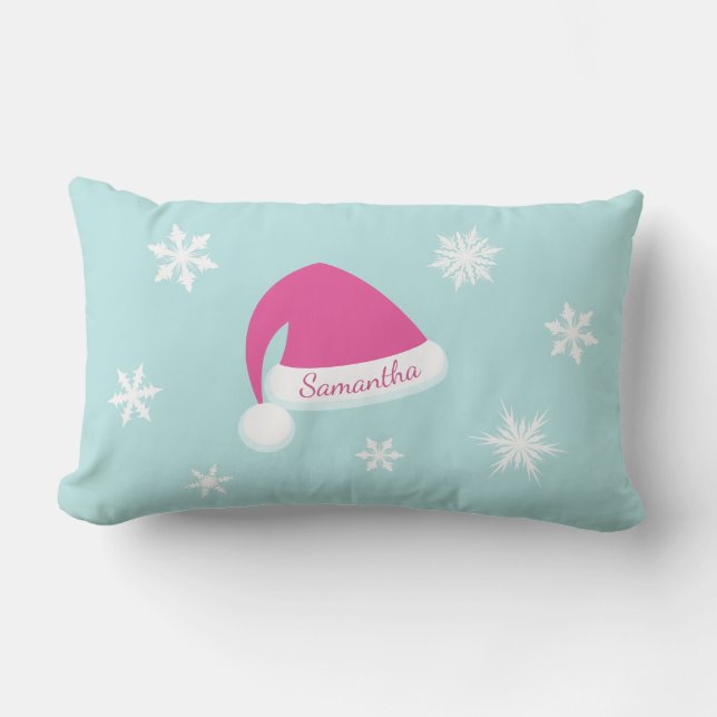 Baby it's Cold Outside Pink & Turquoise Pillow (Front)