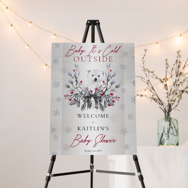 Baby It's Cold Outside Polar Bear Baby Shower Foam Board (In Situ (Stand))
