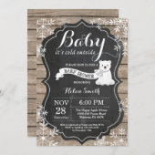 Baby its Cold Outside Polar Bear Baby Shower Invitation (Front/Back)
