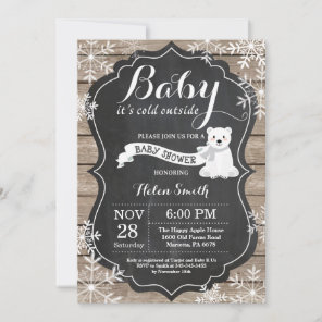 Baby its Cold Outside Polar Bear Baby Shower Invitation