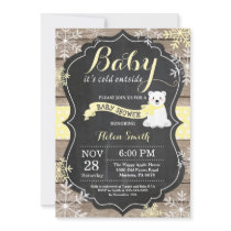 Baby its Cold Outside Polar Bear Baby Shower Invitation
