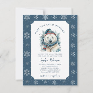 Baby It's Cold Outside Polar Bear Baby Shower Invitation