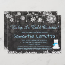 Baby Its Cold Outside polar bear Baby Shower Invitation