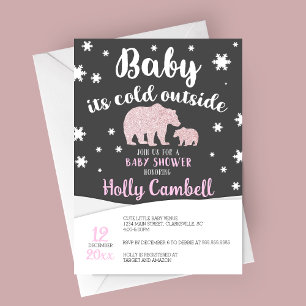 Baby It's Cold Outside Polar Bear Baby Shower Invitation
