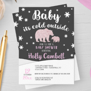 Baby It's Cold Outside Polar Bear Baby Shower Invitation