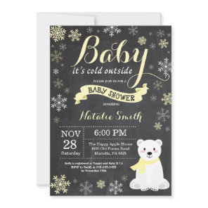 Baby Its Cold Outside Polar Bear Baby Shower Invitation