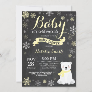 Baby Its Cold Outside Polar Bear Baby Shower Invitation