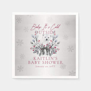 Baby It's Cold Outside Polar Bear Baby Shower Napkins