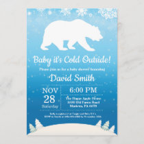 Baby its Cold Outside Polar Bear Boy Baby Shower Invitation