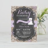 Baby its Cold Outside Polar Bear Girl Baby Shower Invitation (Standing Front)
