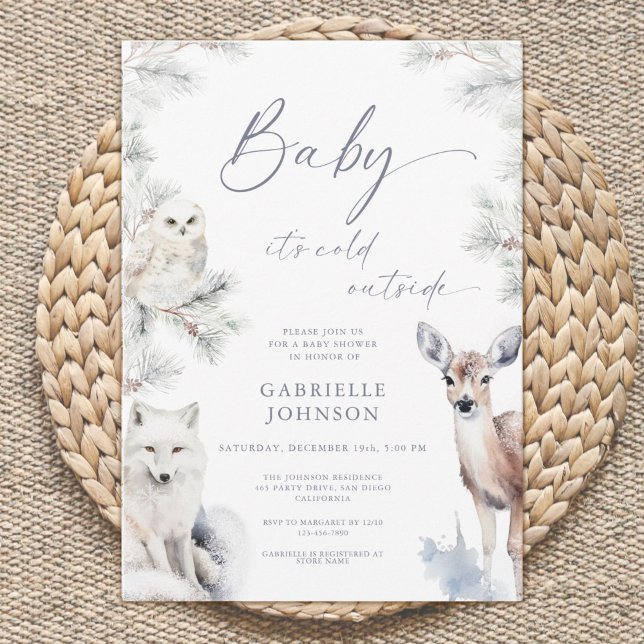 Baby It's Cold Outside QR Code Baby Shower Invitation (Creator Uploaded)