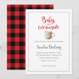 Baby It's Cold Outside Red Baby Shower Invitation