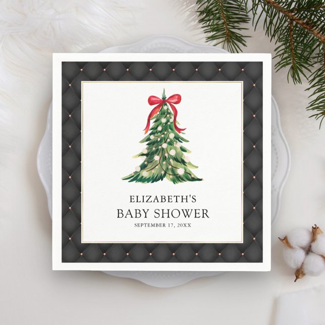 Baby It's Cold Outside Red Bow Baby Shower Napkins (Creator Uploaded)