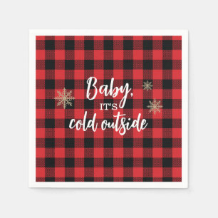 Baby It's Cold Outside Red Plaid Napkins