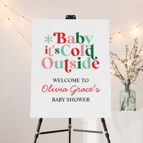 Baby Its Cold Outside Retro Baby Shower Welcome Foam Board