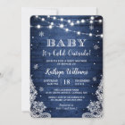 Baby It's Cold Outside Rustic Blue Baby Shower