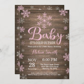 Baby Its Cold Outside Rustic Winter Baby Shower Invitation (Front/Back)