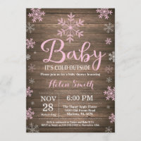 Baby Its Cold Outside Rustic Winter Baby Shower Invitation