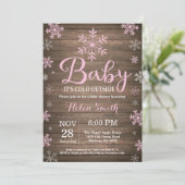 Baby Its Cold Outside Rustic Winter Baby Shower Invitation (Standing Front)