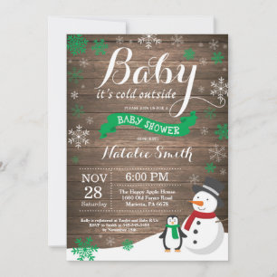 Baby Its Cold Outside Rustic Winter Baby Shower Invitation