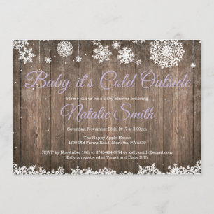 Baby Its Cold Outside Rustic Winter Baby Shower Invitation
