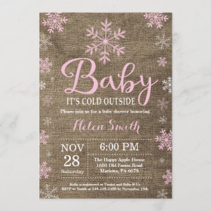 Baby Its Cold Outside Rustic Winter Baby Shower Invitation