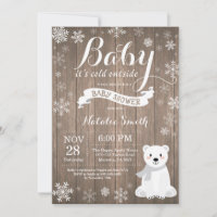 Baby Its Cold Outside Rustic Winter Baby Shower Invitation