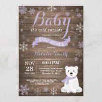 Baby Its Cold Outside Rustic Winter Baby Shower Invitation