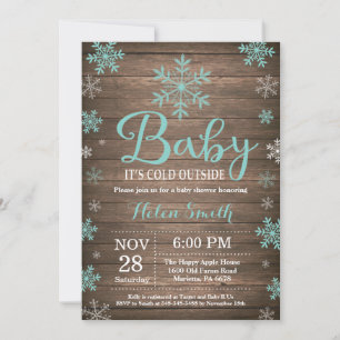 Baby Its Cold Outside Rustic Winter Baby Shower Invitation