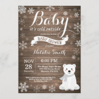 Baby Its Cold Outside Rustic Winter Baby Shower Invitation