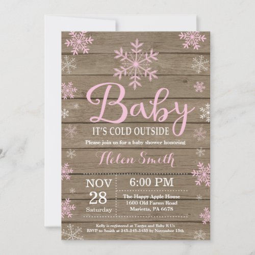 Baby Its Cold Outside Rustic Winter Baby Shower Invitation