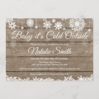 Baby Its Cold Outside Rustic Winter Baby Shower Invitation