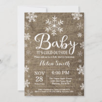 Baby Its Cold Outside Rustic Winter Baby Shower Invitation