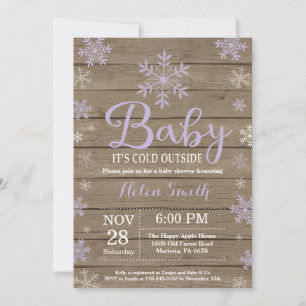 Baby Its Cold Outside Rustic Winter Baby Shower Invitation