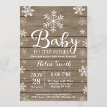 Baby Its Cold Outside Rustic Winter Baby Shower Invitation