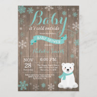 Baby Its Cold Outside Rustic Winter Baby Shower Invitation