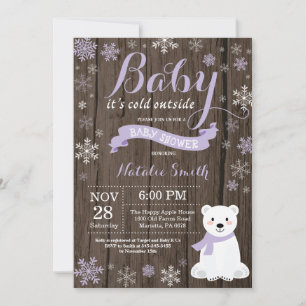 Baby Its Cold Outside Rustic Winter Baby Shower Invitation