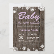 Baby its Cold Outside Rustic Winter Baby Shower Invitation