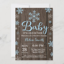 Baby Its Cold Outside Rustic Winter Baby Shower Invitation