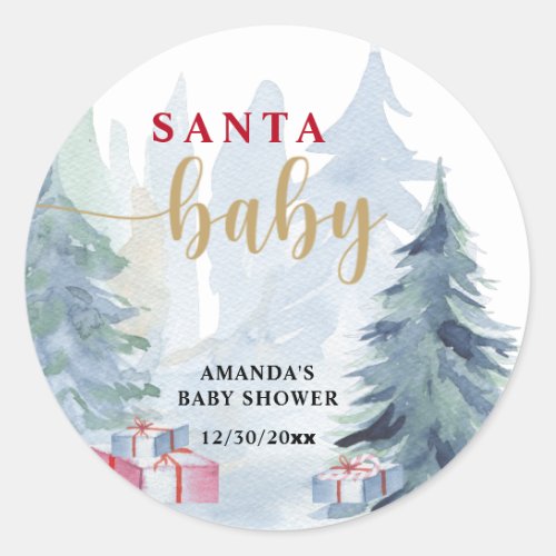 Baby its cold outside Santa baby shower Classic Round Sticker