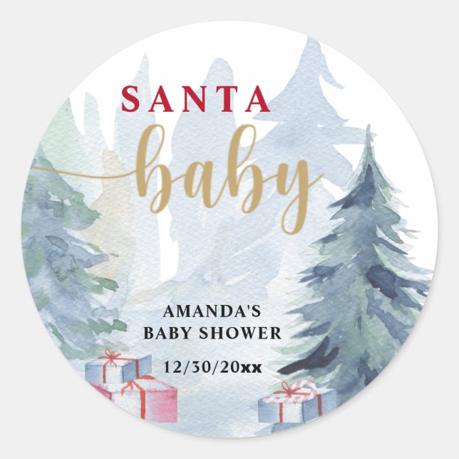 Baby its cold outside Santa baby shower Classic Round Sticker (Front)