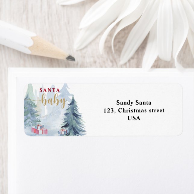 Baby its cold outside Santa baby shower Label (Insitu)