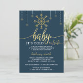 Baby It's Cold Outside Shower Invite Faux Glitter (Standing Front)