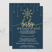 Baby It's Cold Outside Shower Invite Faux Glitter (Front/Back)