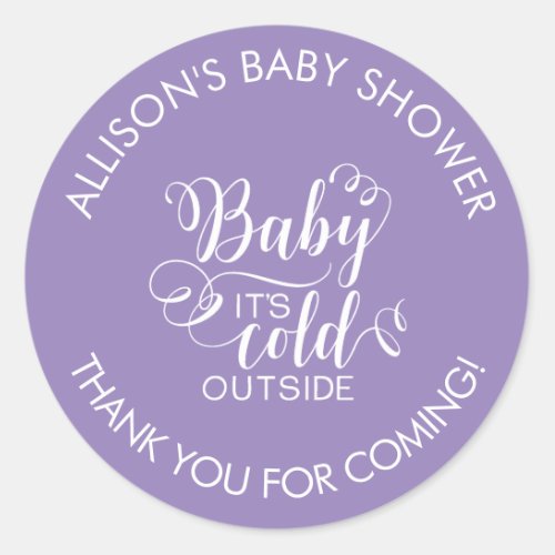 Baby Its Cold Outside Shower Its Favor Sticker